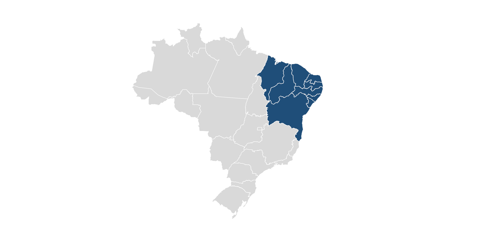 Mapa do Nordeste